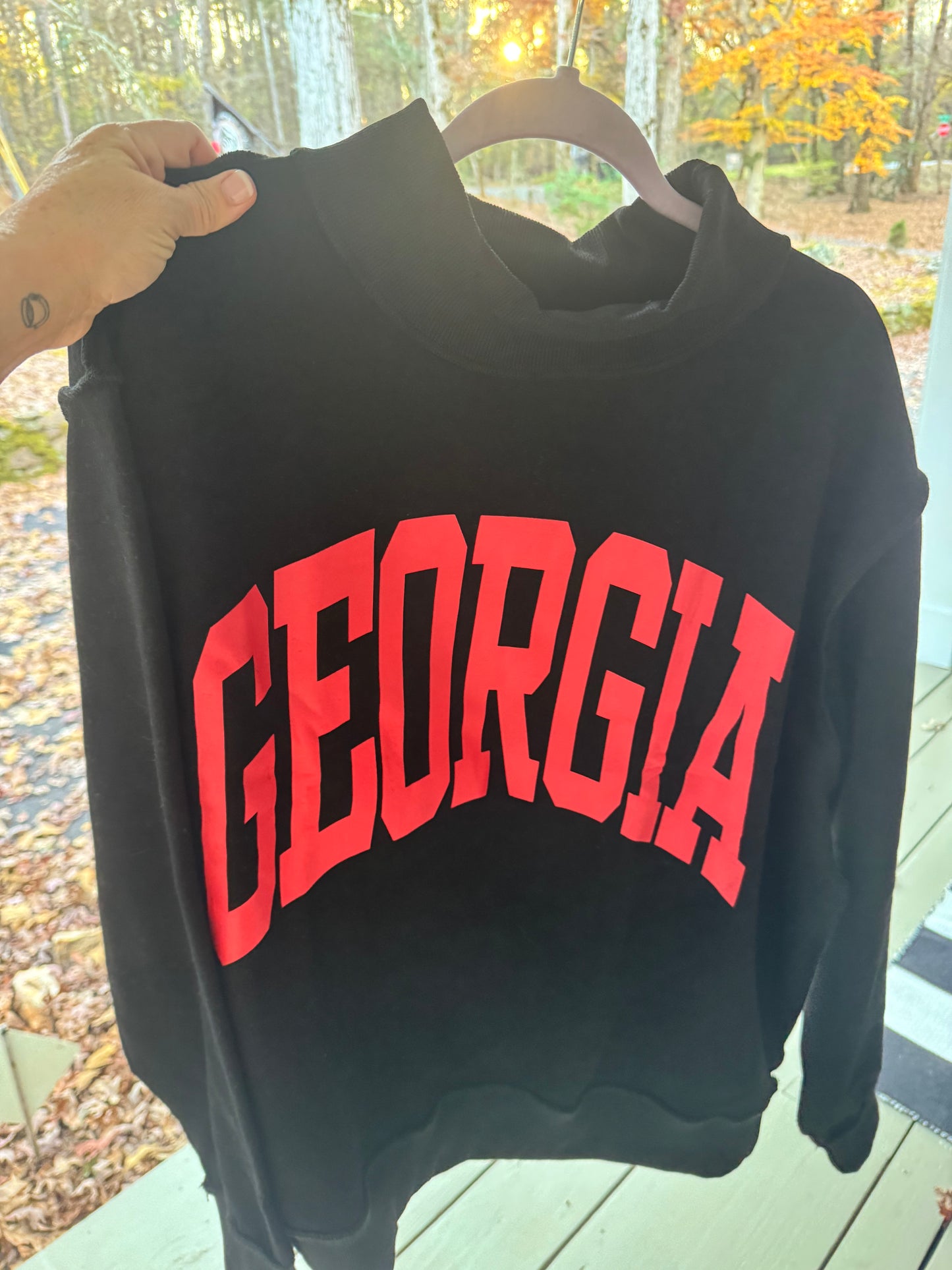 Black reversible mock neck Georgia
