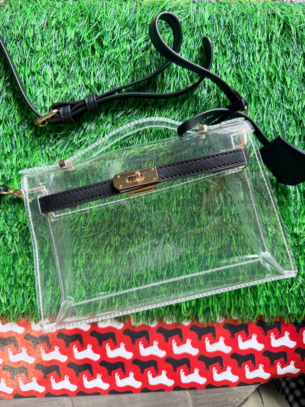 Clear purse black