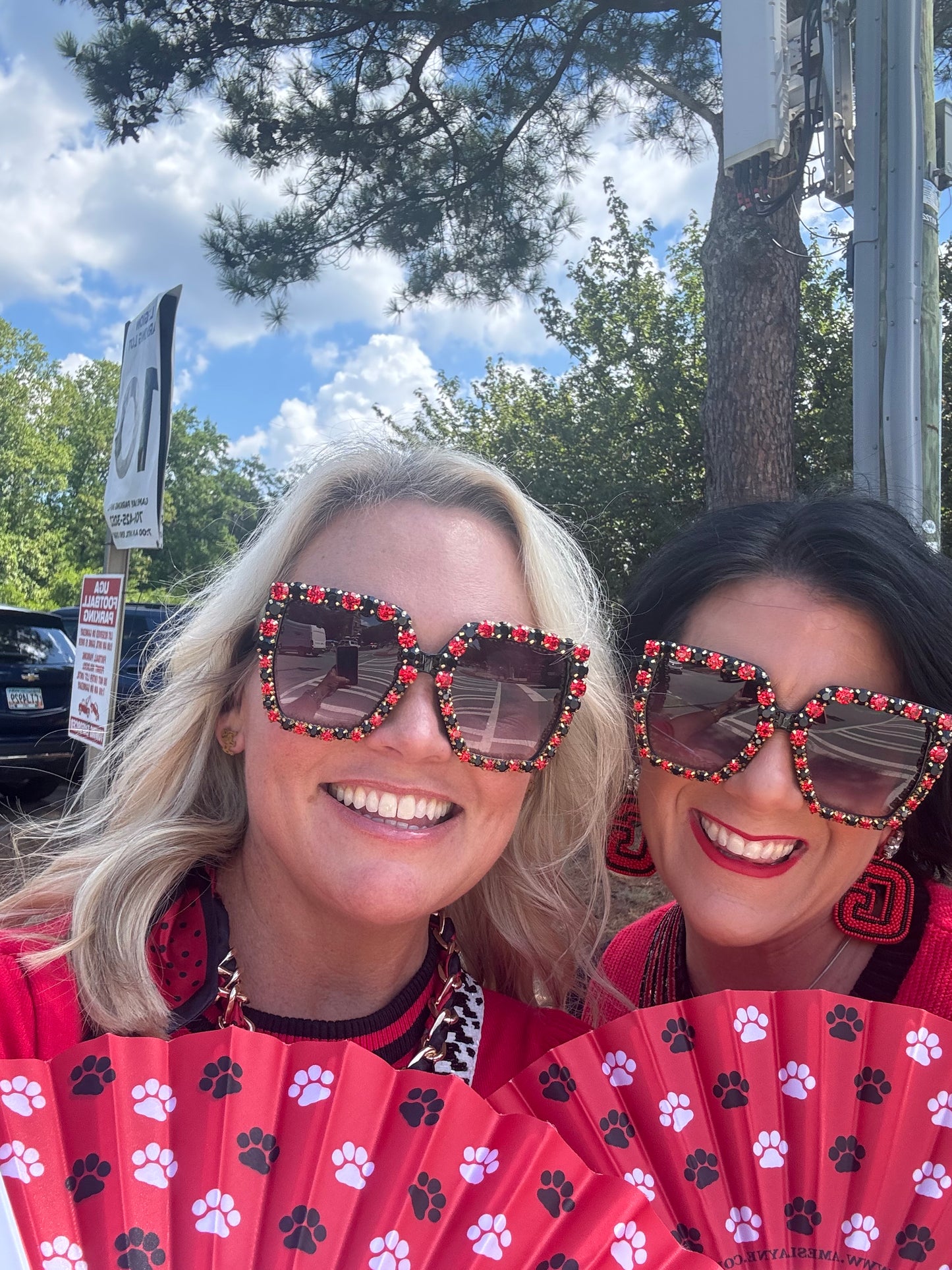 Black and red rhinestone sunglasses large Bougie