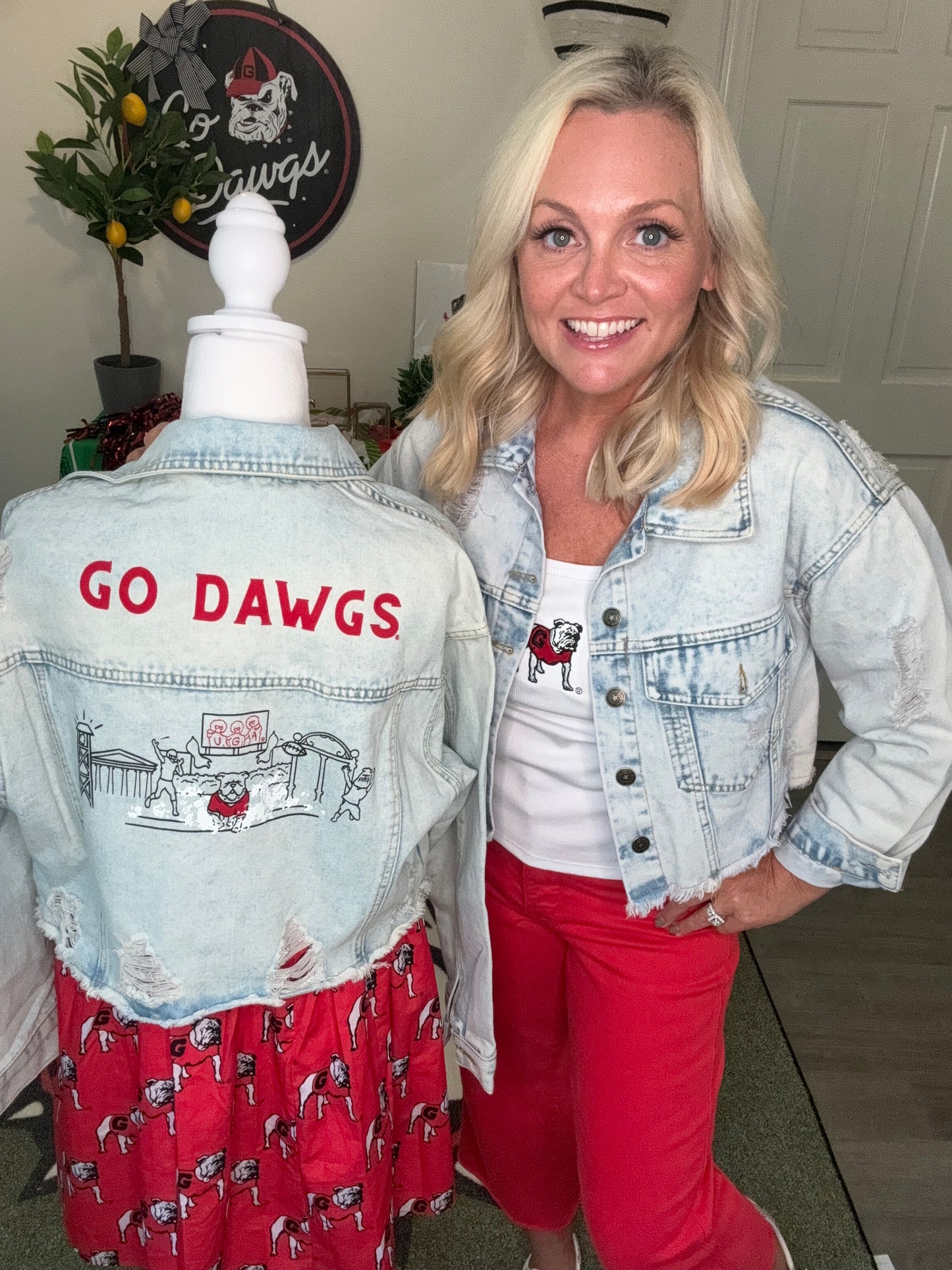 UGA fall collection Licensed Jean jackets UGA dawgs