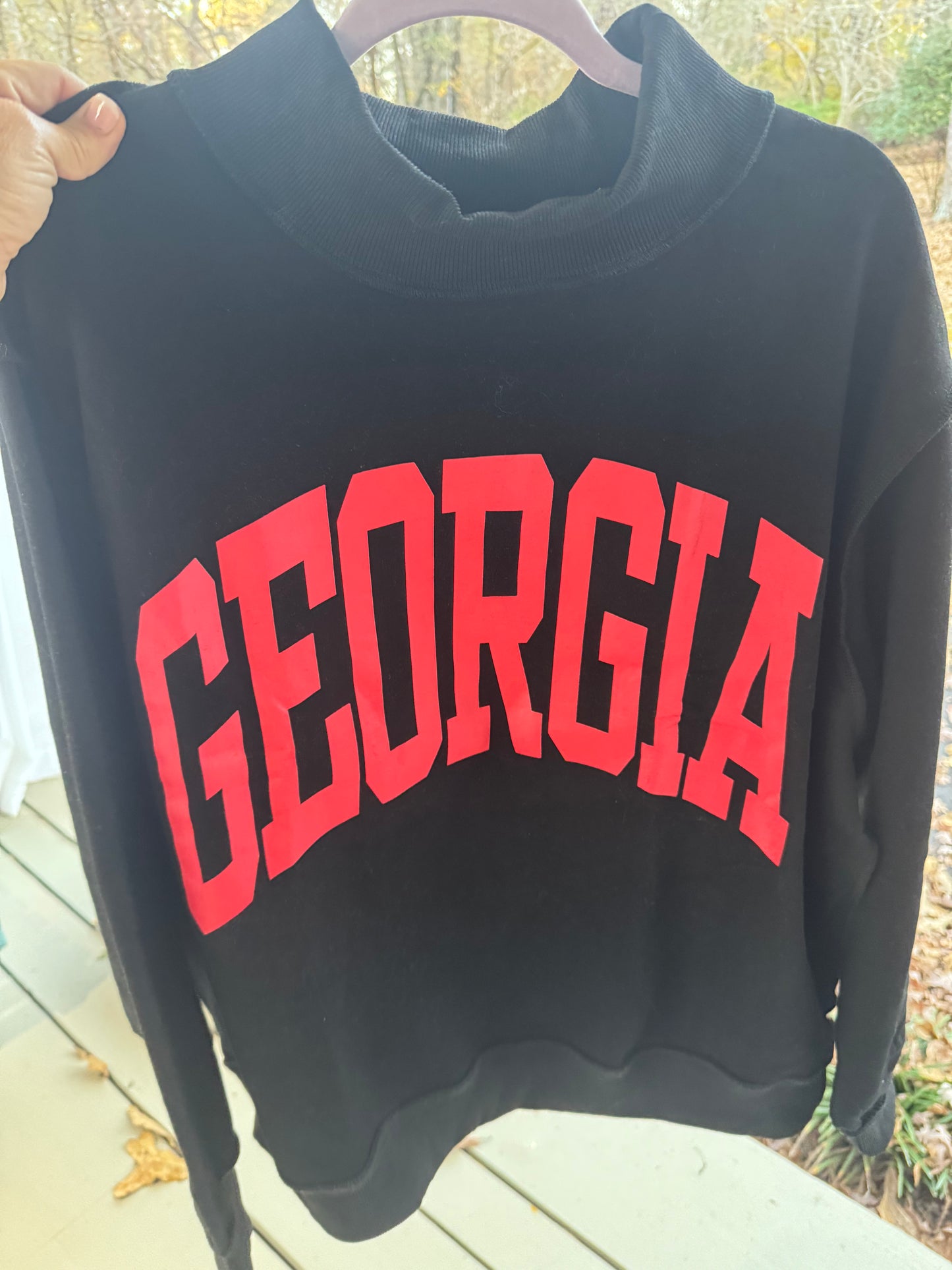 Black reversible mock neck Georgia