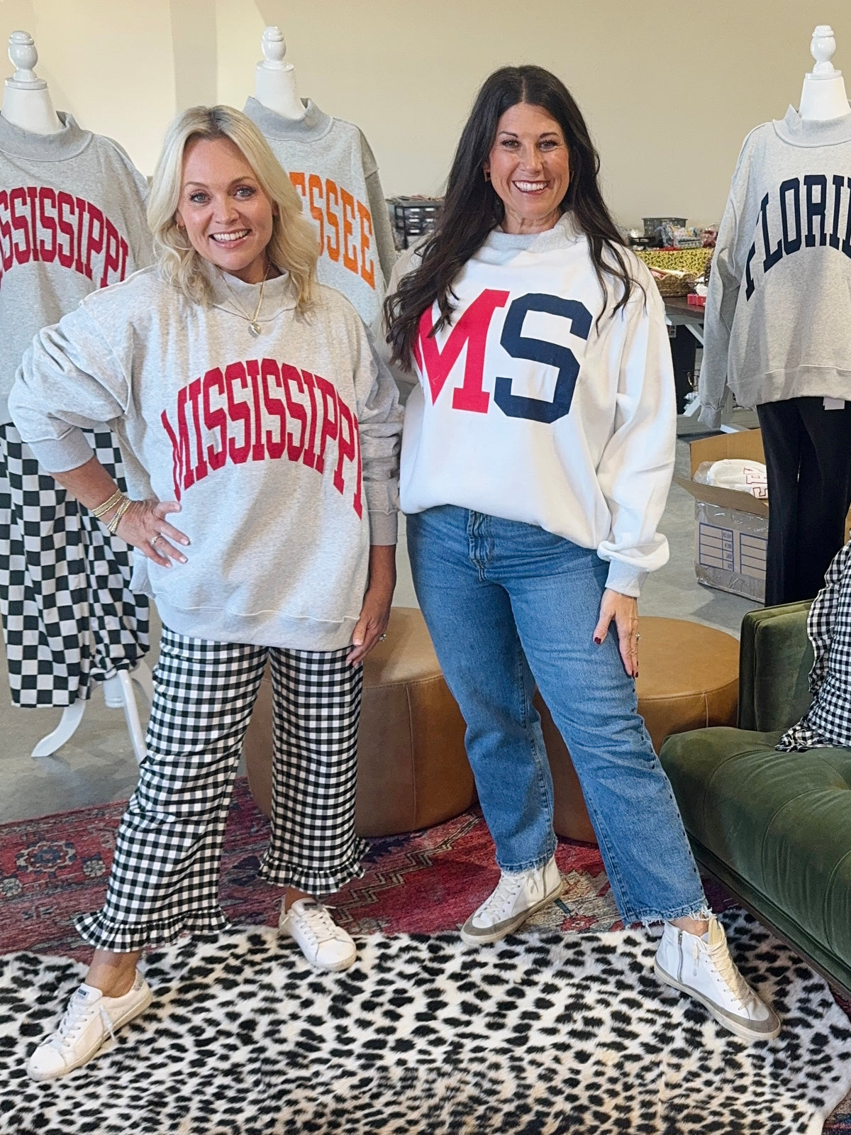 Oversized Mississippi mock neck reversible