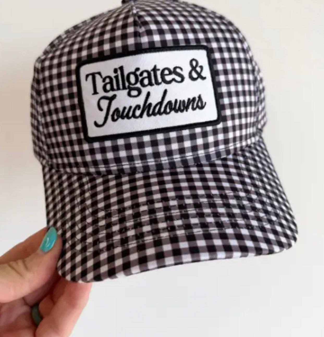 Black and white Gingham hat