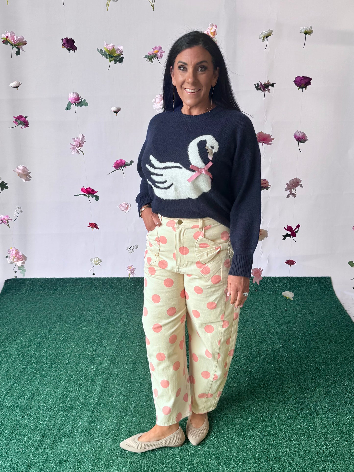 Swan sweater navy