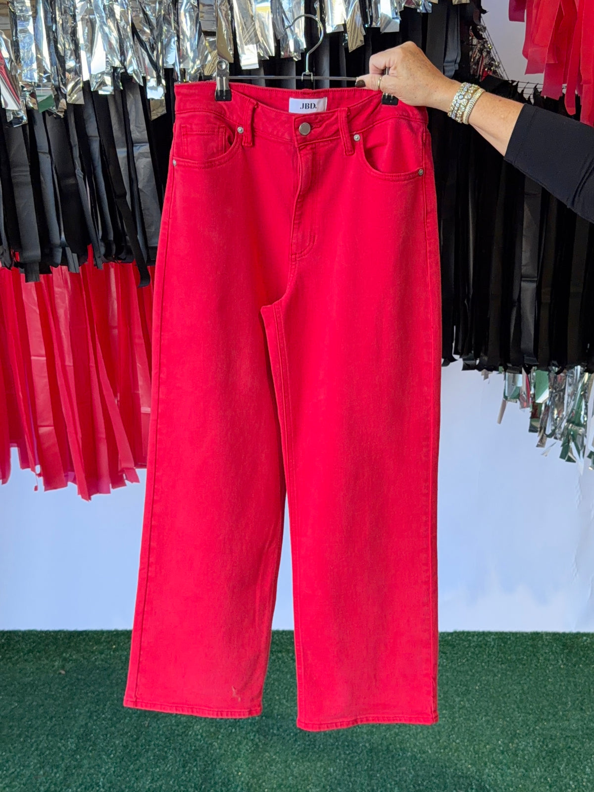 Red vintage straight jeans