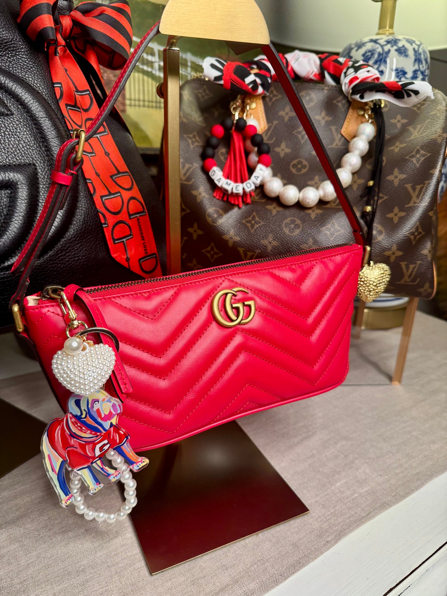 Gucci GG marmot shoulder bag red pre loved