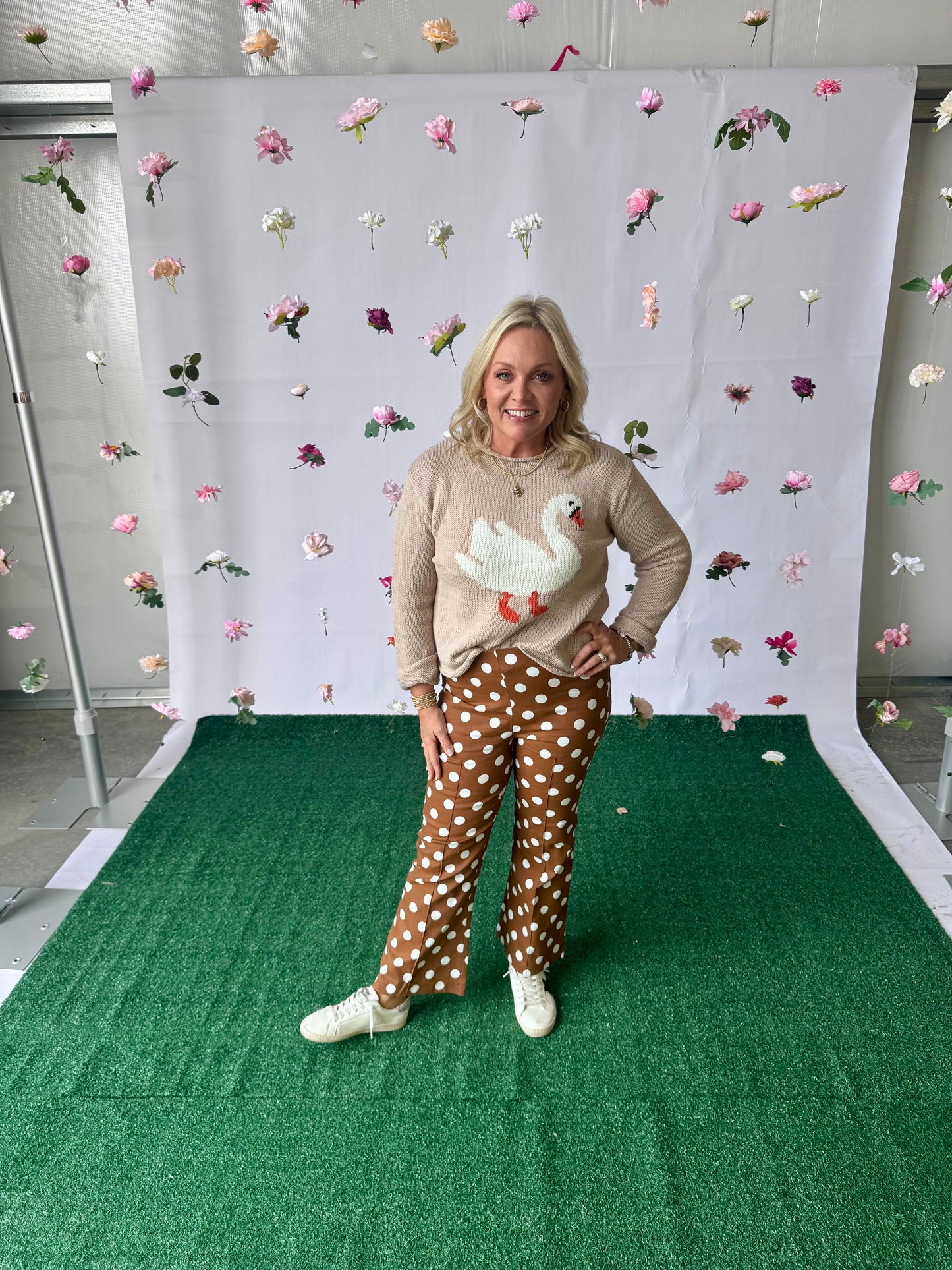 Brown polka dot pants