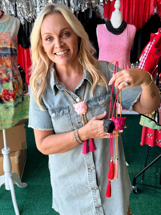 Bolo tie necklaces bulldog