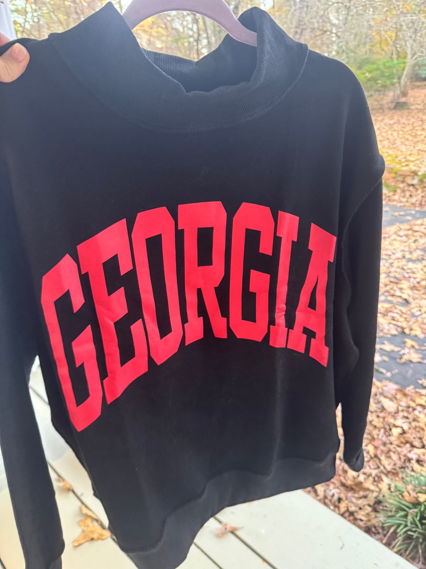 Black reversible mock neck Georgia