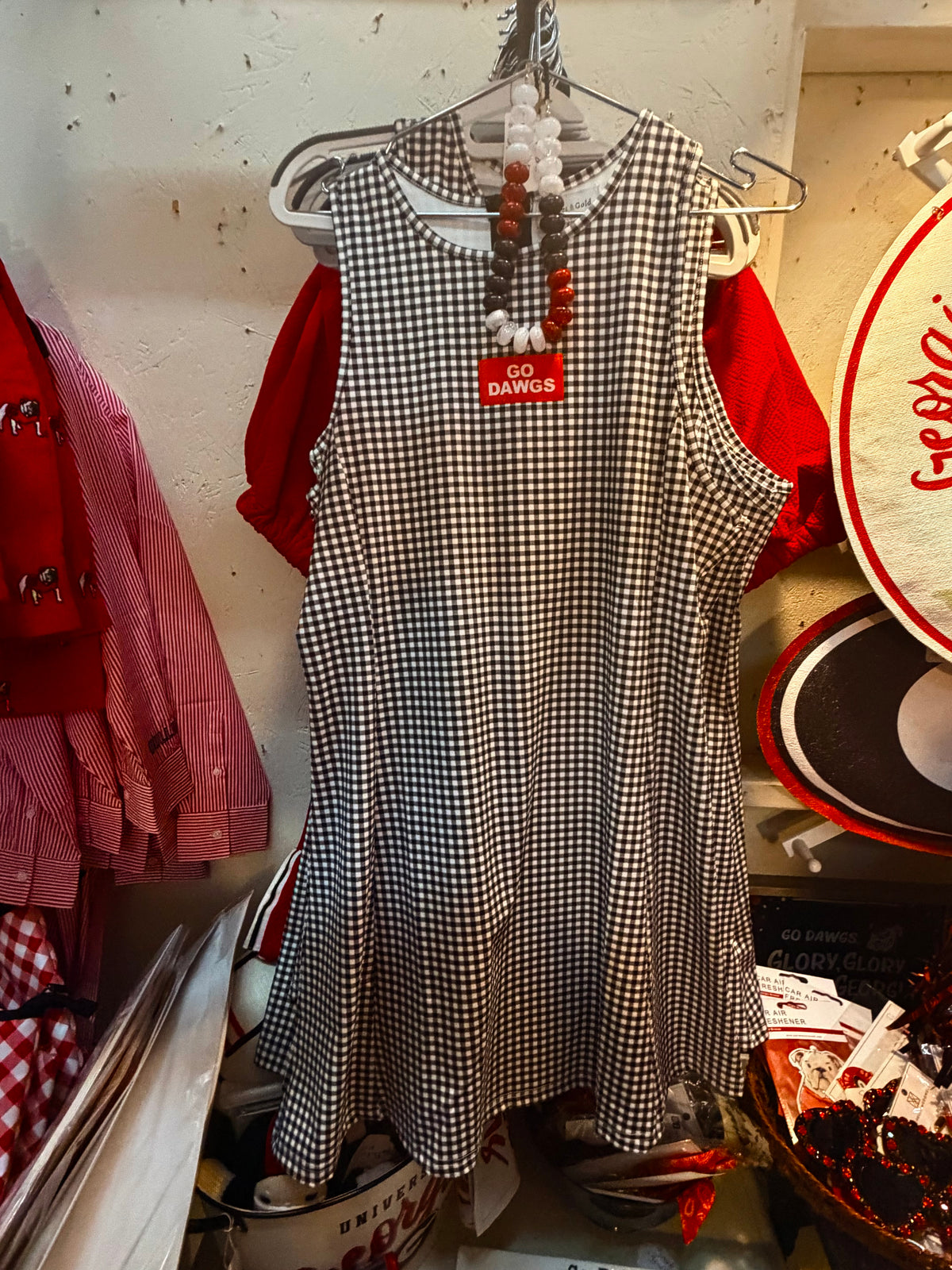 Gingham active  wear game day dress licensed
