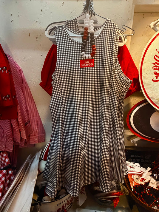 Gingham active  wear game day dress licensed