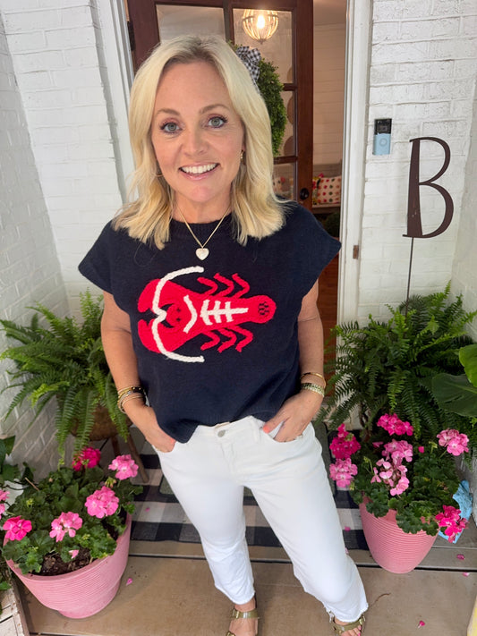 Summer lobster knit top marked down