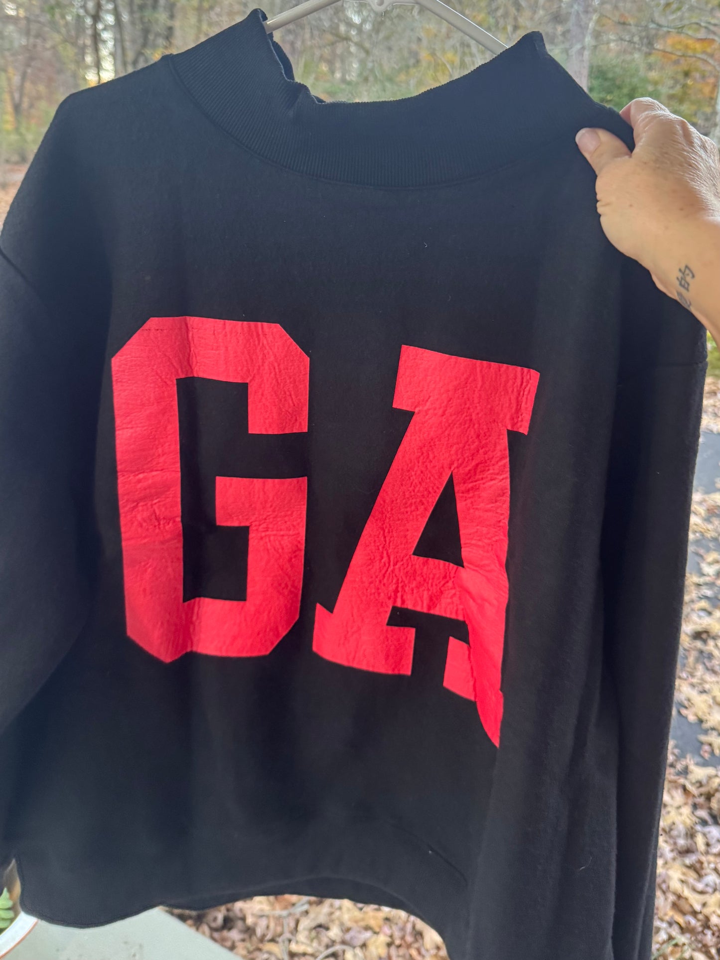 Black reversible mock neck Georgia