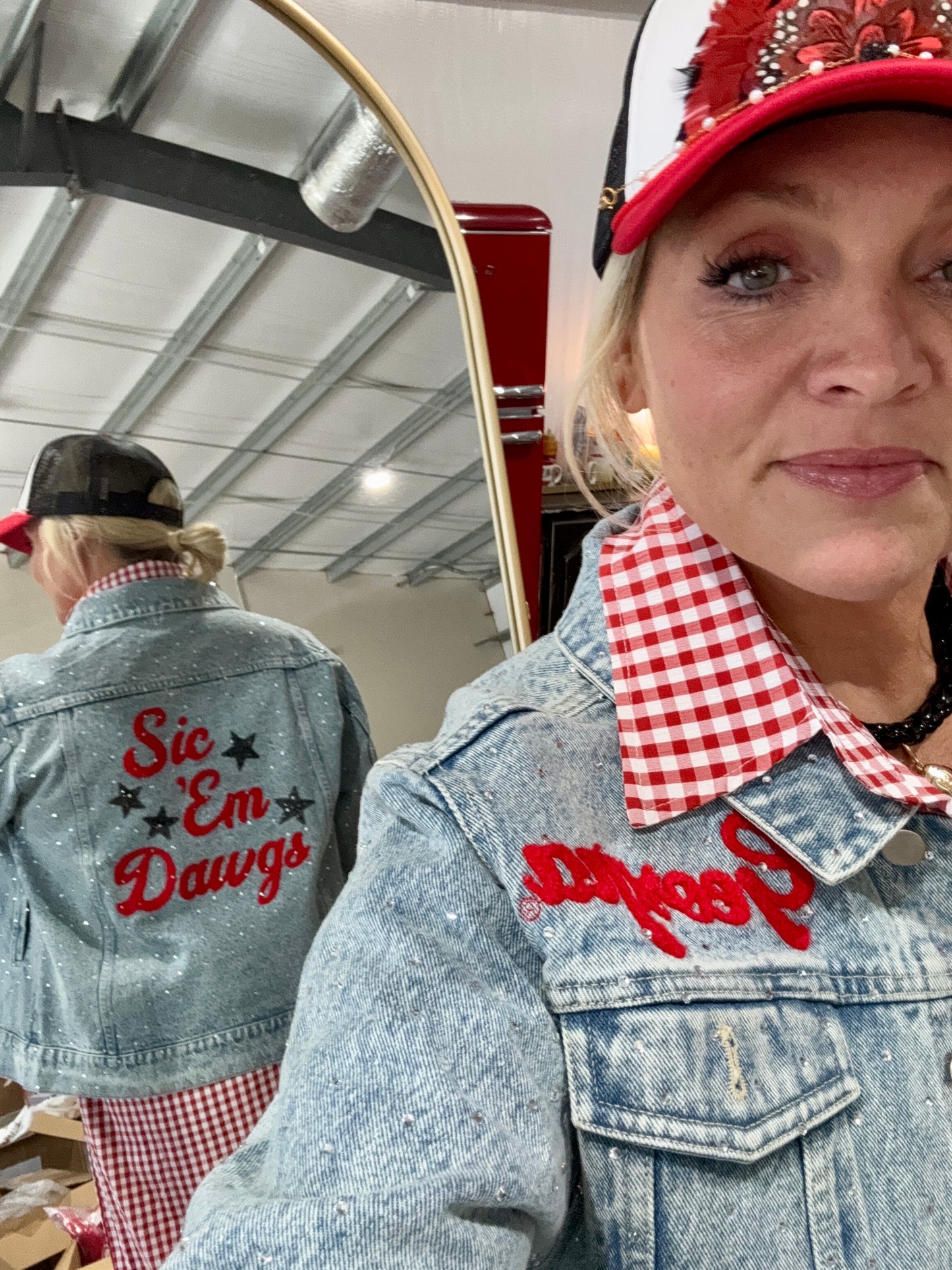 Licensed denim jacket Go dawgs