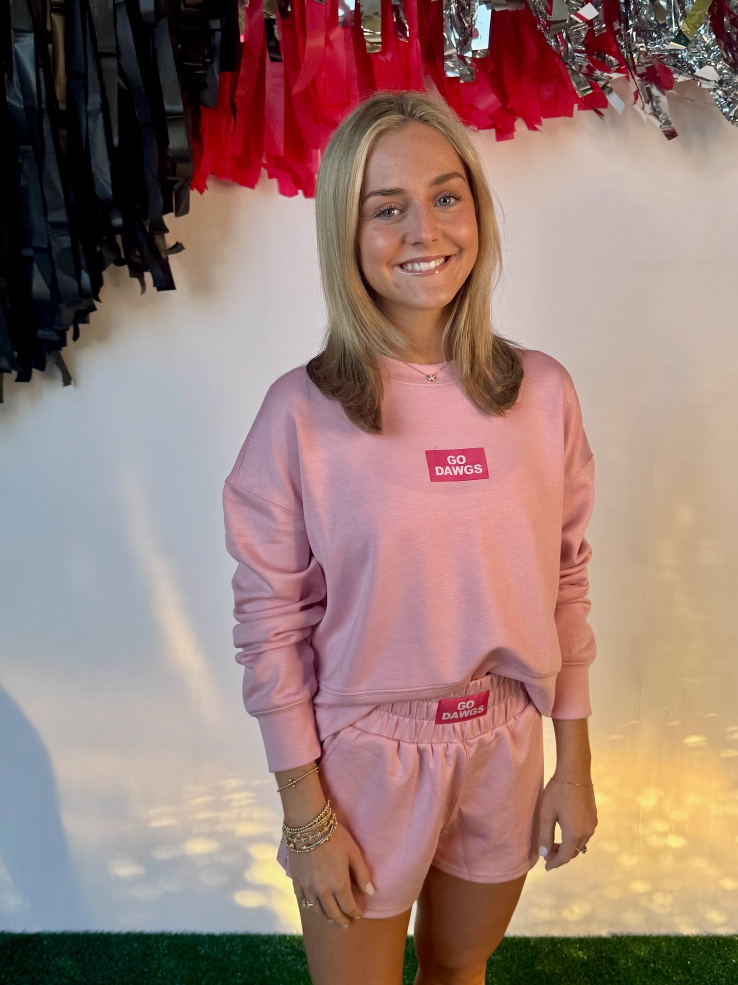 Pink active wear top dawgs patch licensed