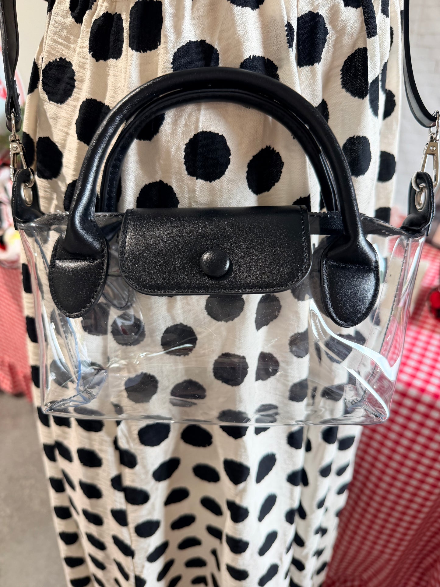 Clear purse black