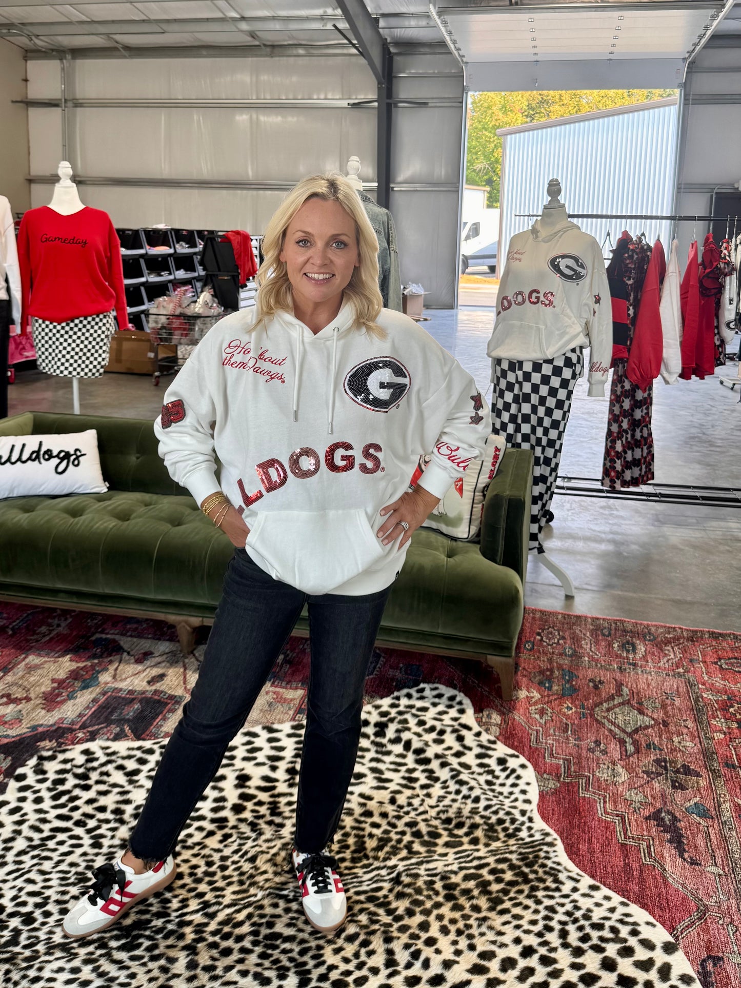 Sweatshirt oversized licensed hoodie sequin and embroidered
