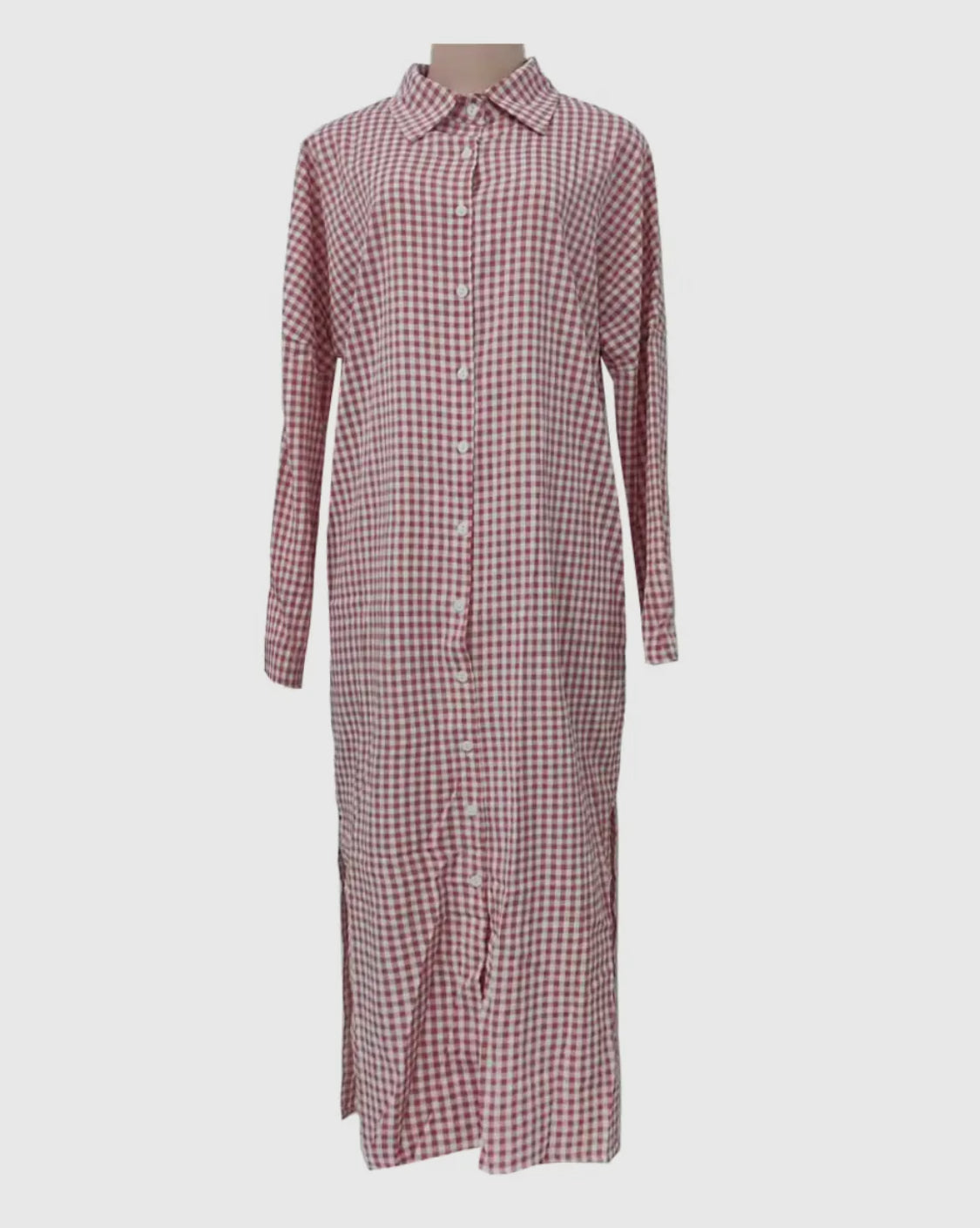 Gingham collection shirt dress red and white