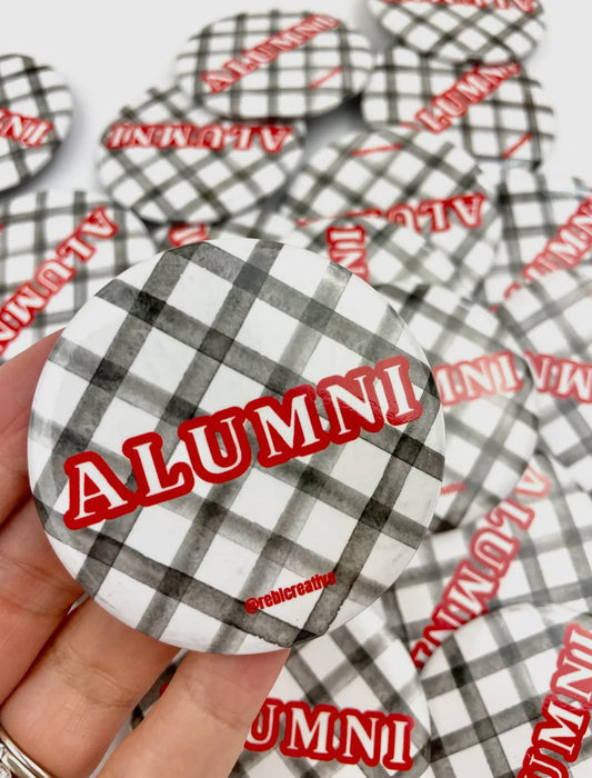 Alumni gingham button