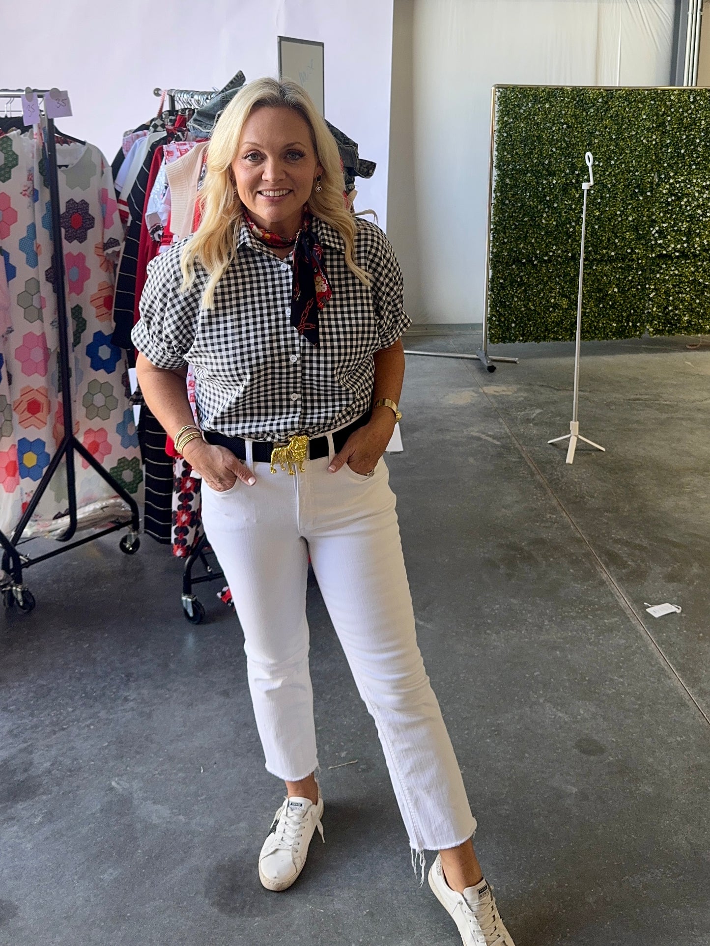 Gingham collection black and white up to 2XL!