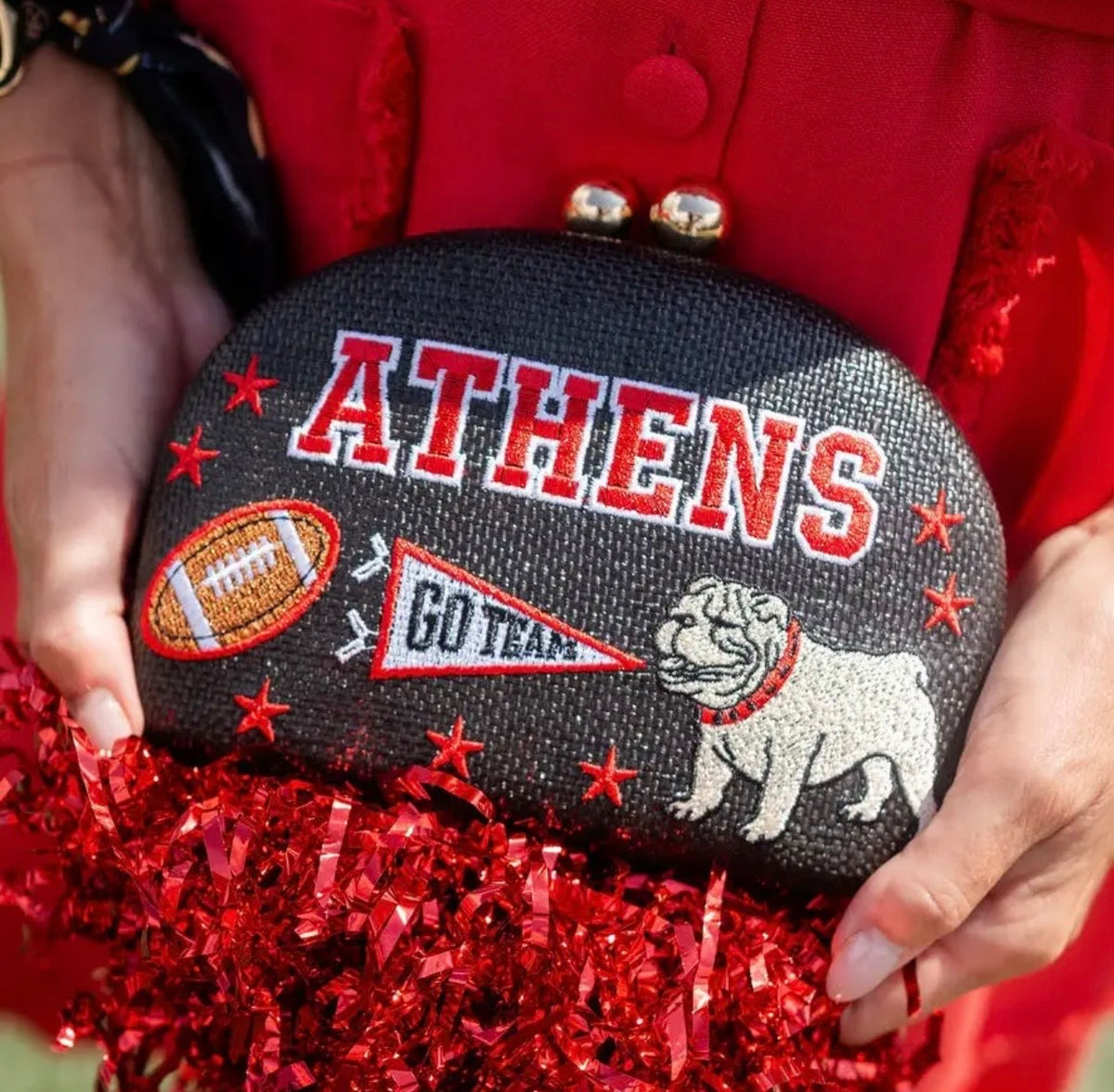Embroidered clutch Athens