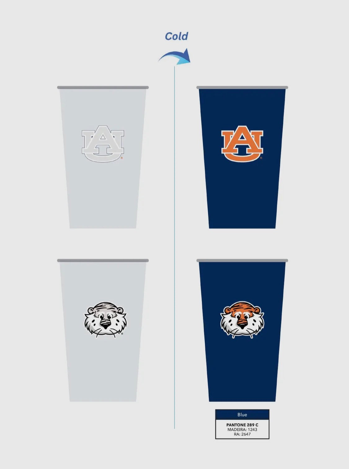 Auburn University color changing cup