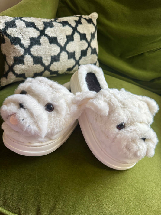 bulldog slippers plush