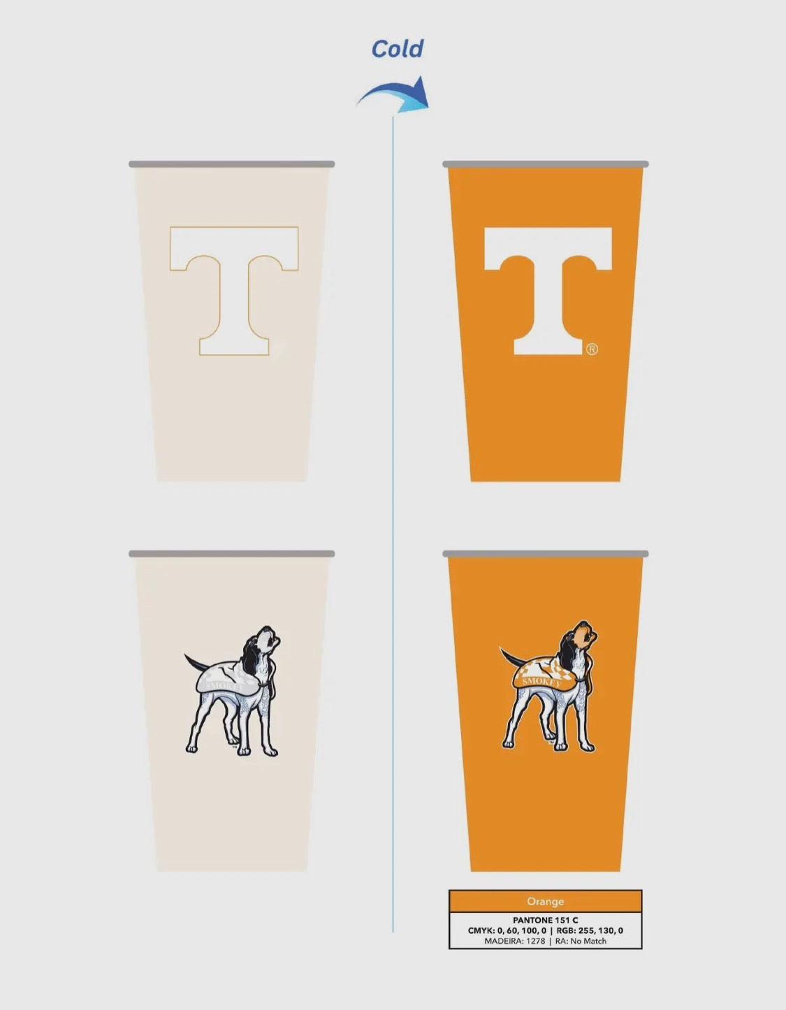 Tennessee color changing cup