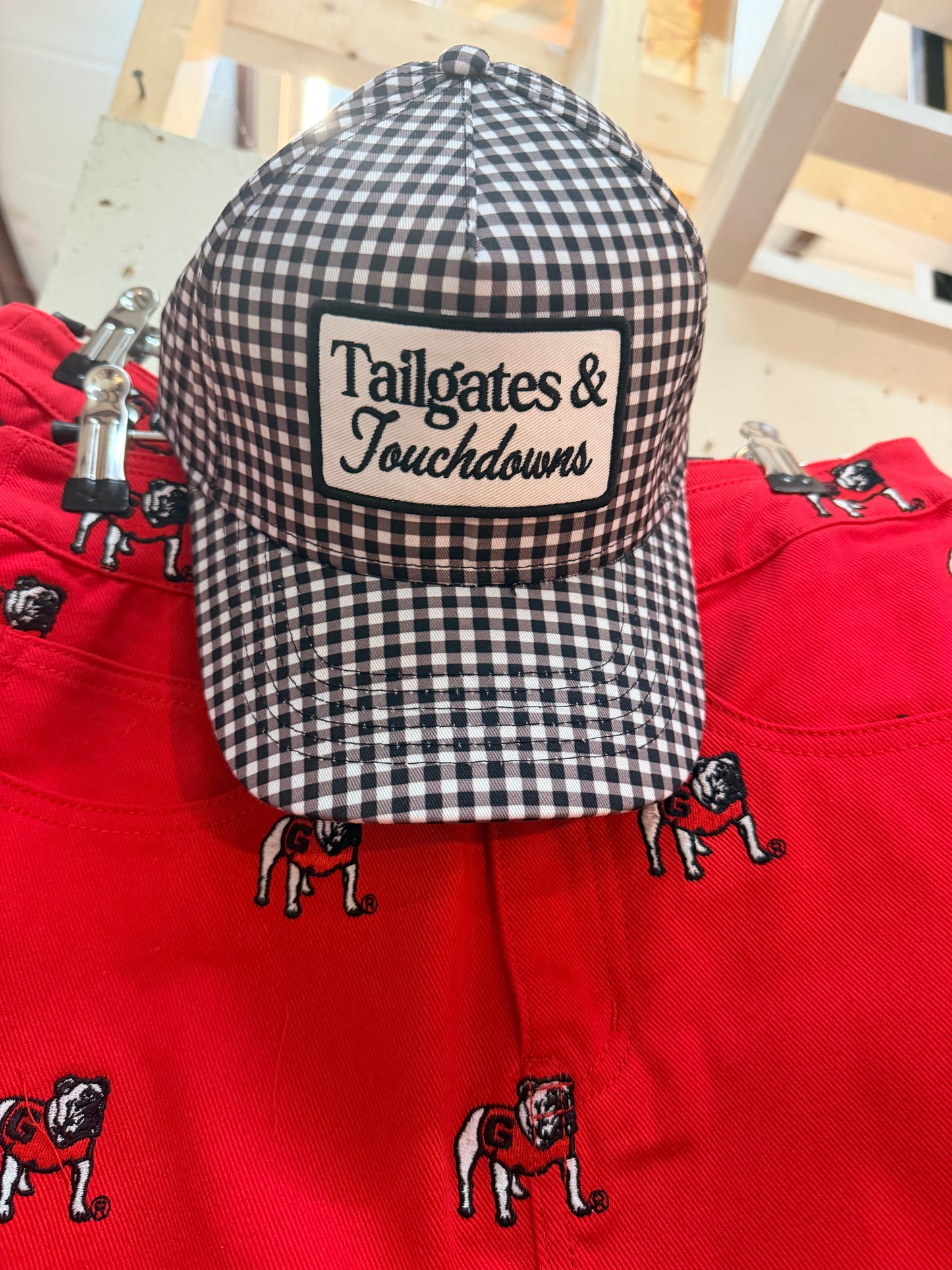 Black and white Gingham hat