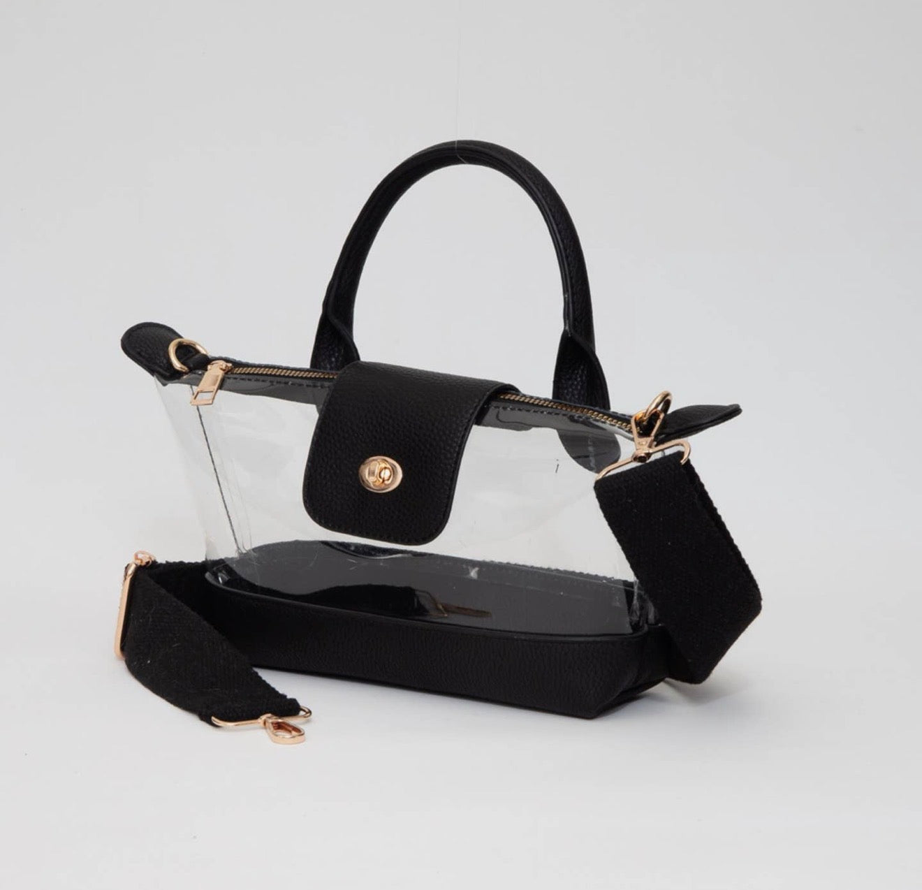 Clear purse black