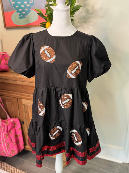 Black dress sequin football