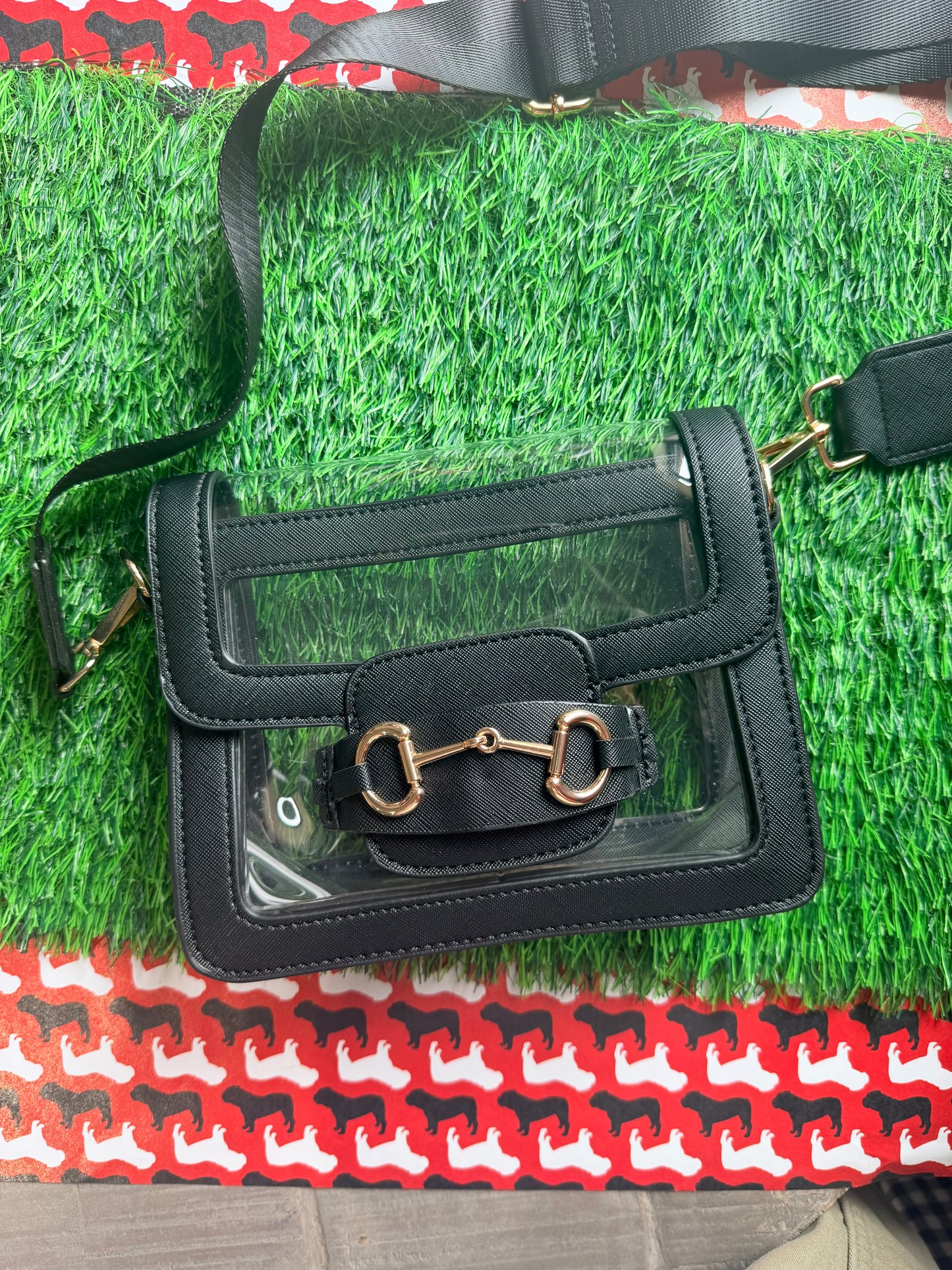 Clear purse black