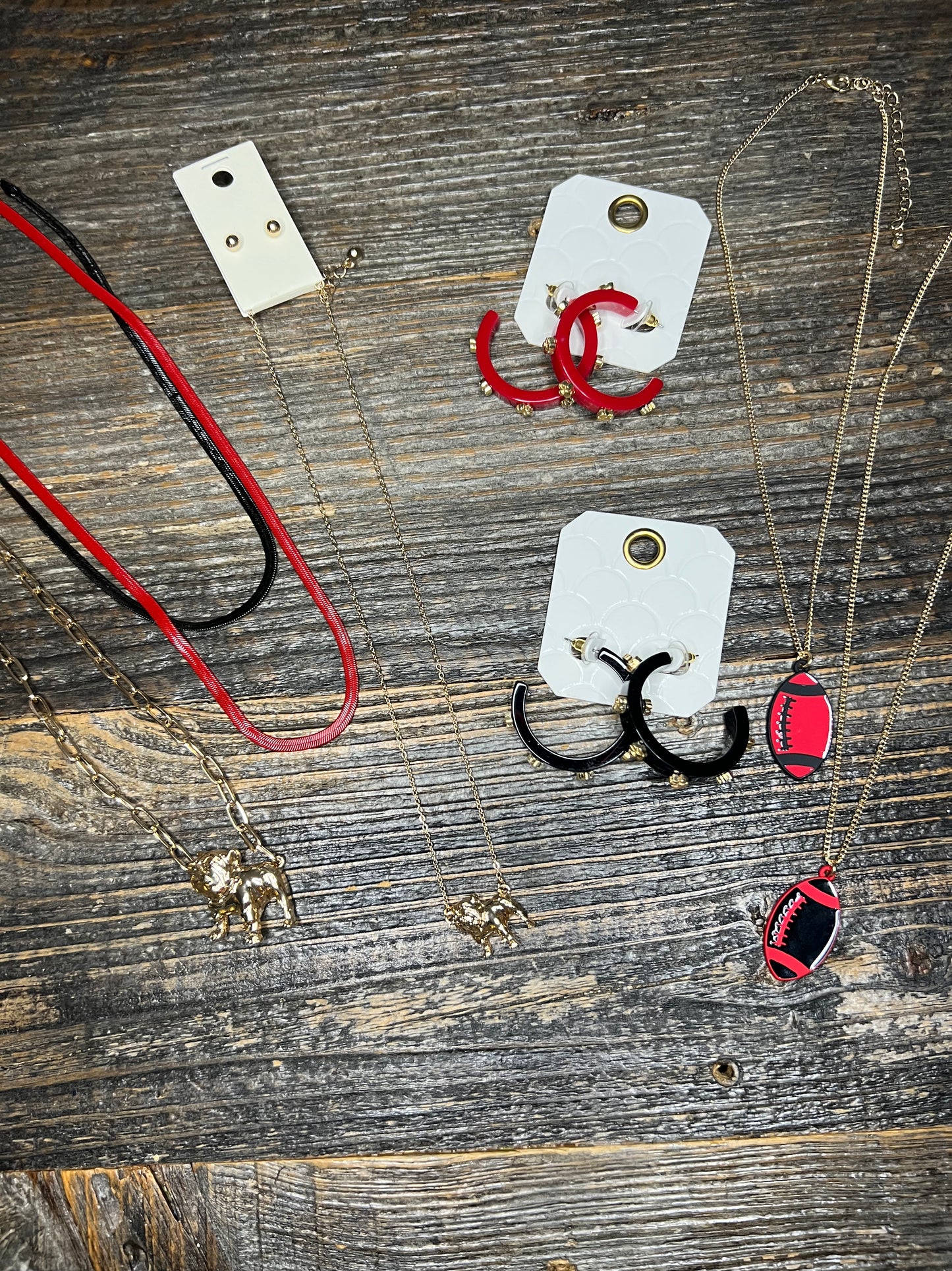 Red resin hoops paw prints