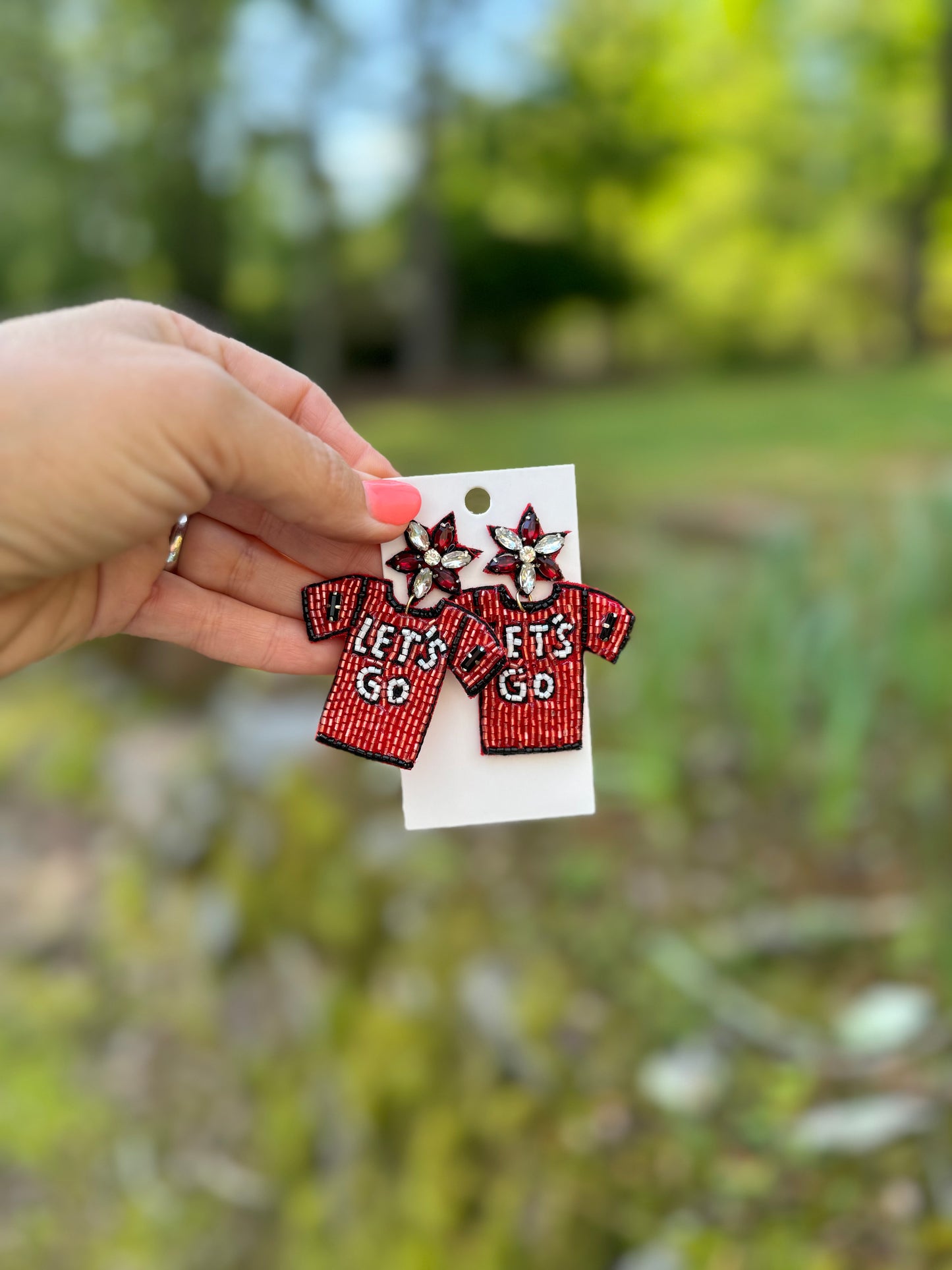 Beaded earrings jersey