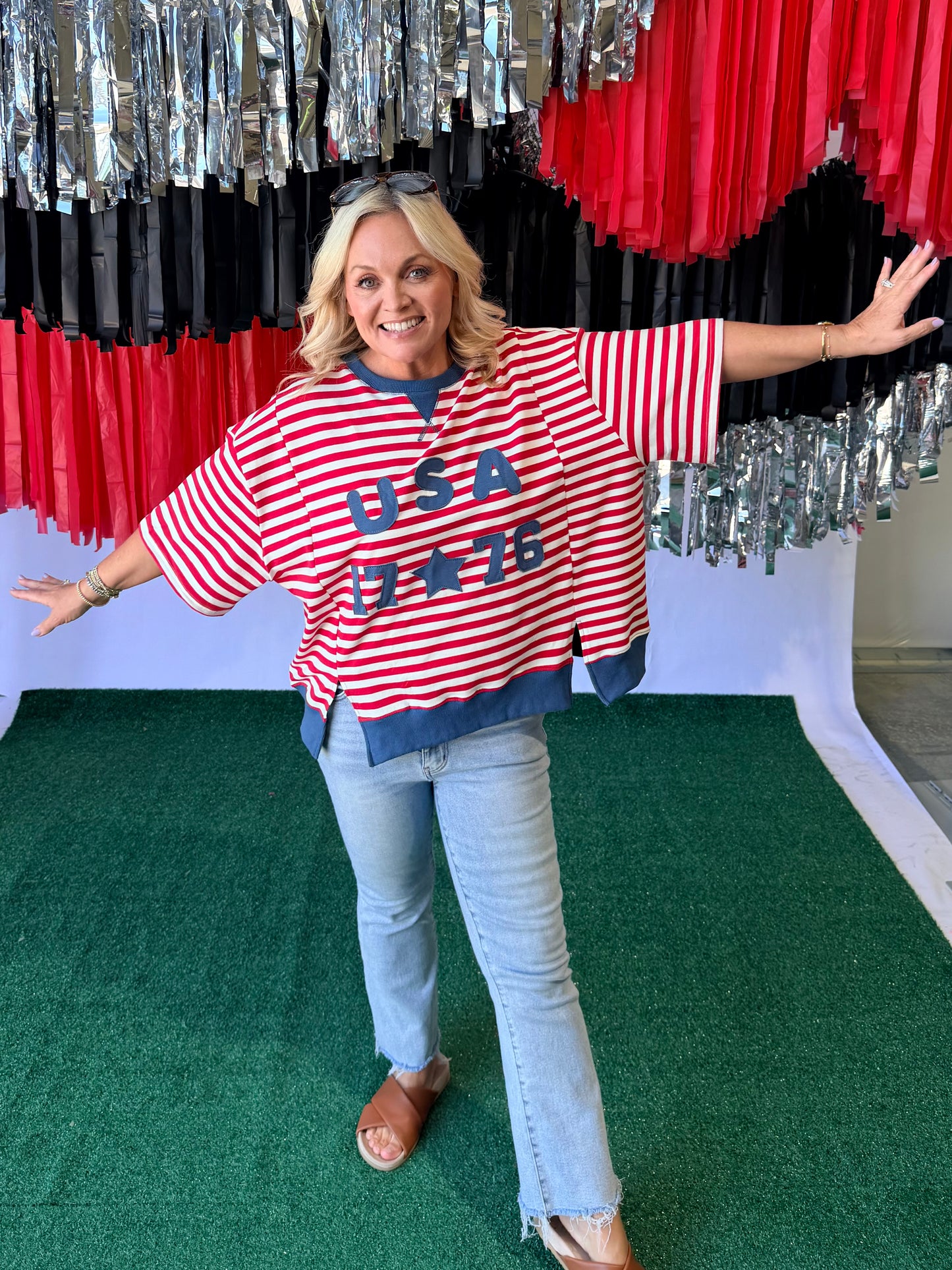 4th of July top oversized