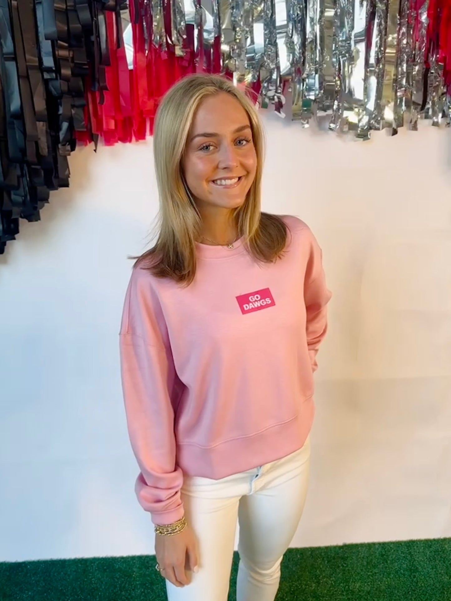 Pink active wear top dawgs patch licensed
