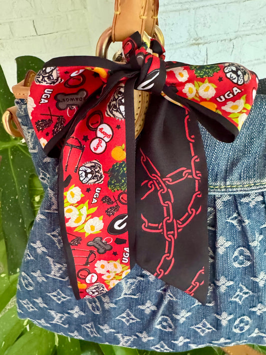 Saturday silks twilly scarf georgia licensed neck tie, purse charm ect