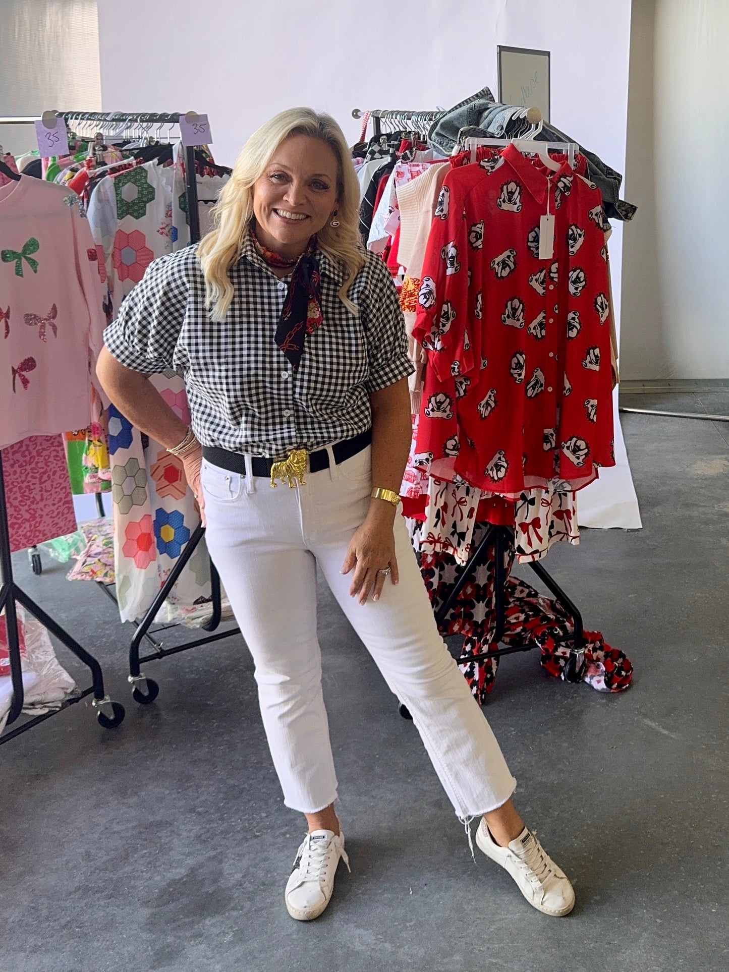 Gingham collection black and white up to 2XL!