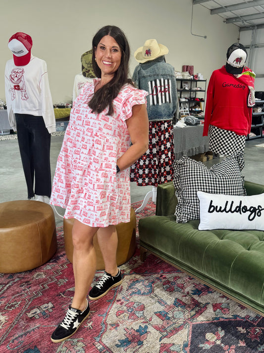 Flutter sleeve toile UGA licensed dress new!