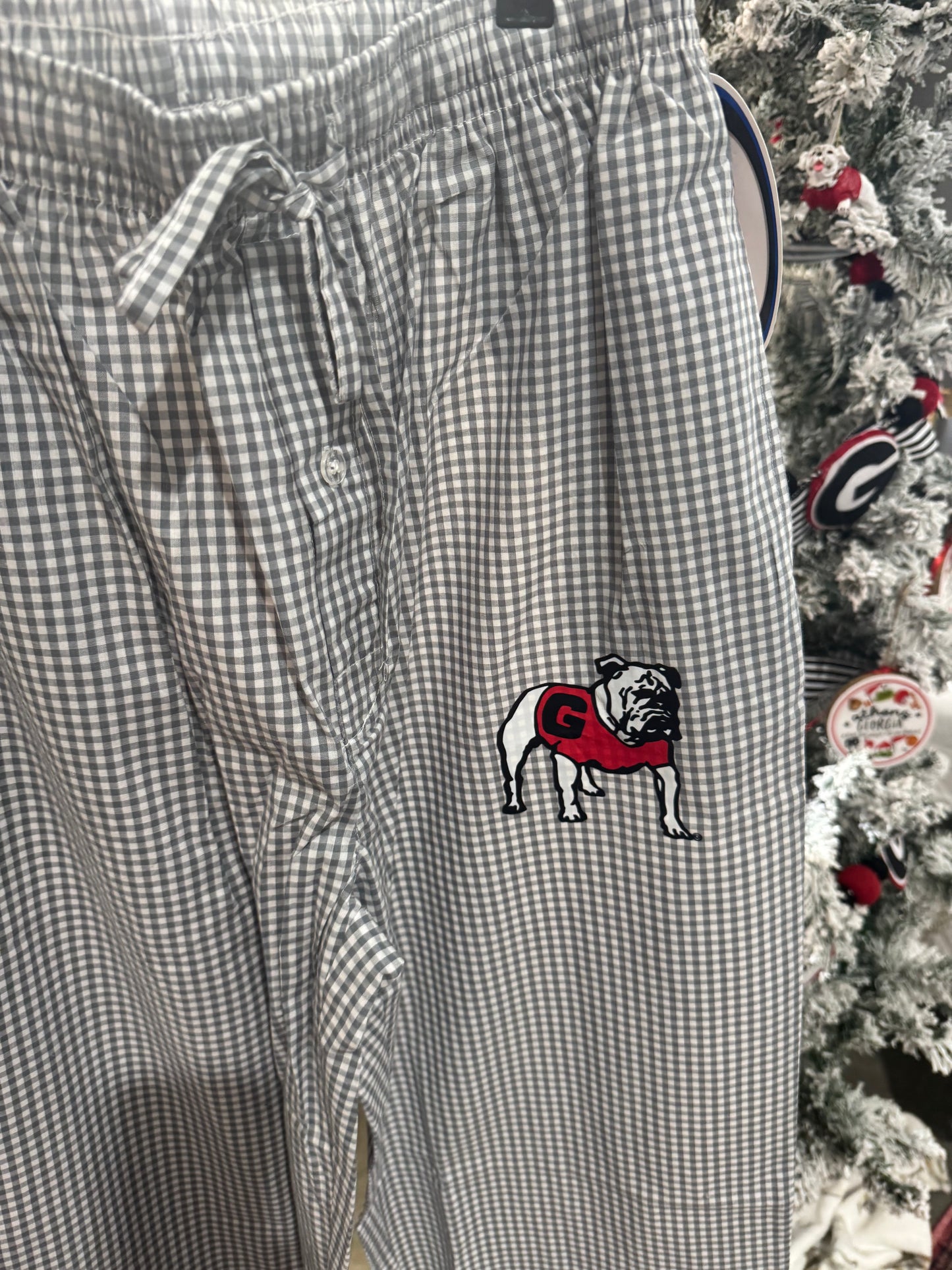 Gray mens checked sleep pants men’s licensed