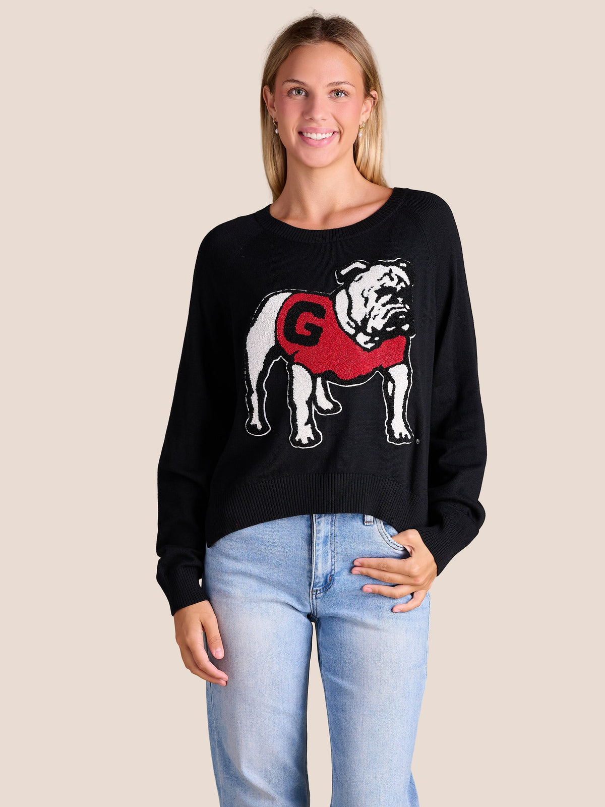 Licensed black sweater big dawg patch