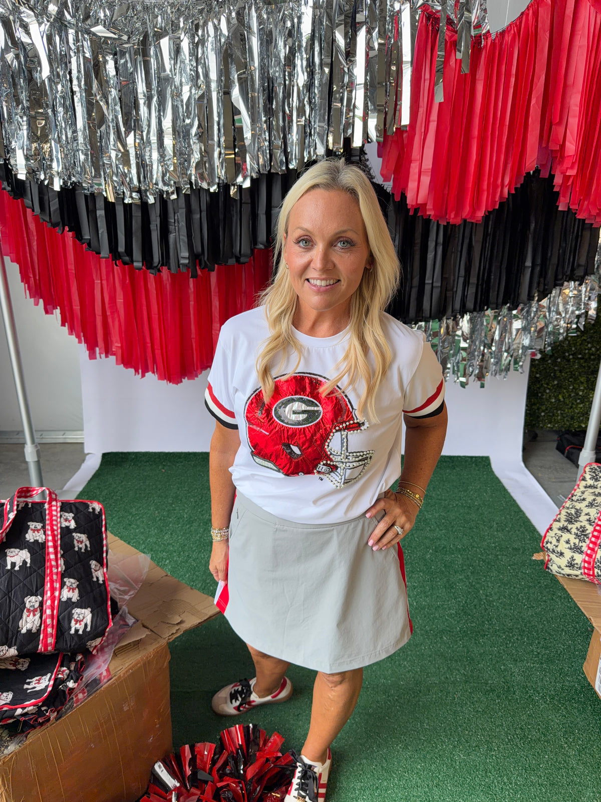 Georgia sparkle and pearl helmet tee