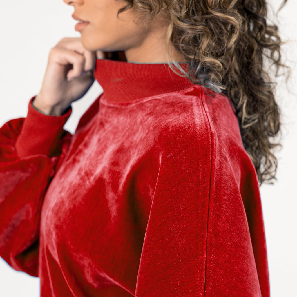 Chenille mock neck red licensed Georgia