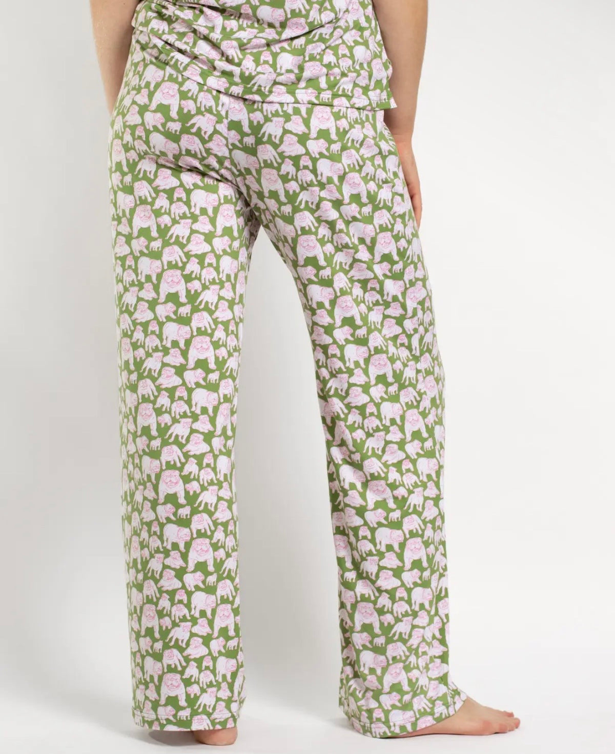 Pink and green bulldog sleep pants PJ’s