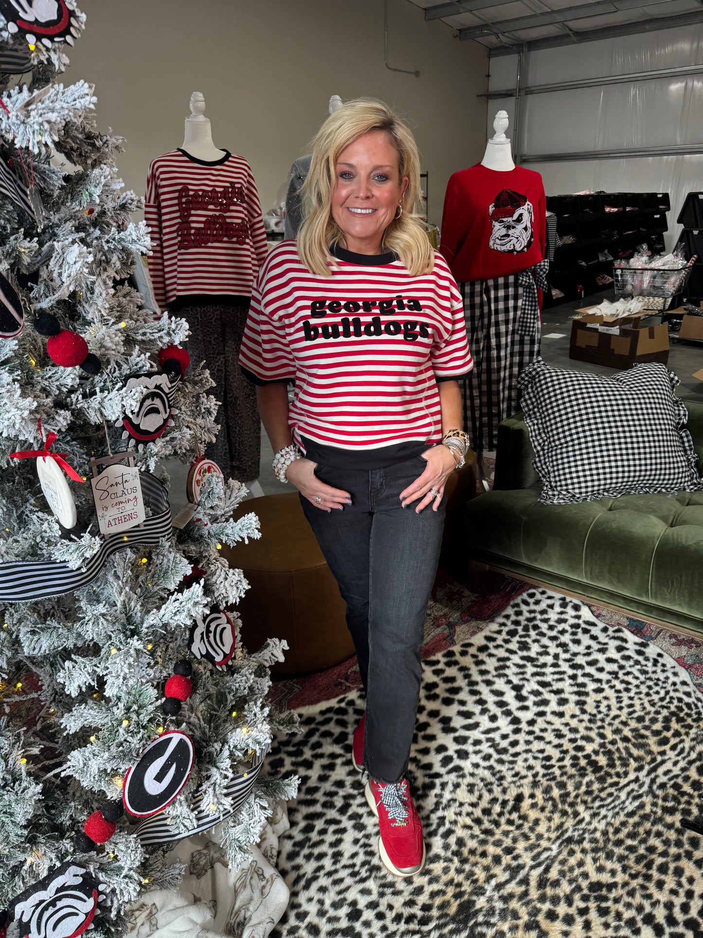 Stripe chenille boxy top licensed