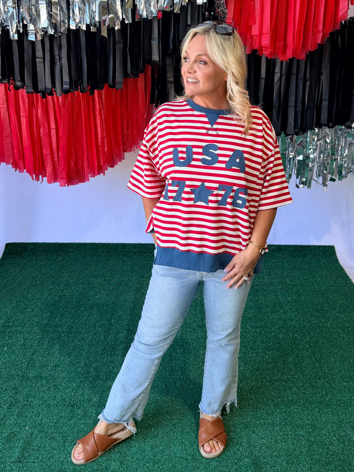 4th of July top oversized