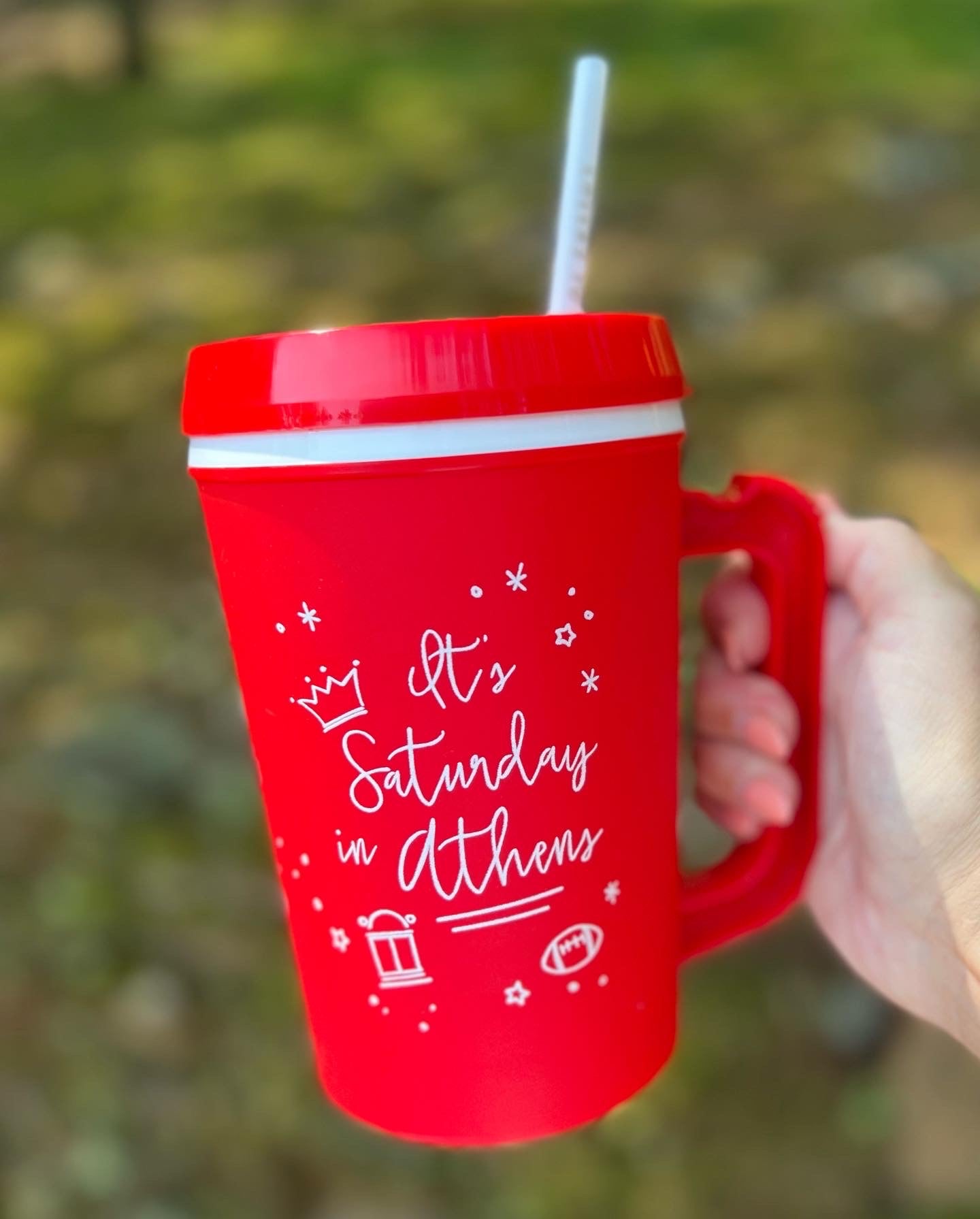 Red tailgate party cup