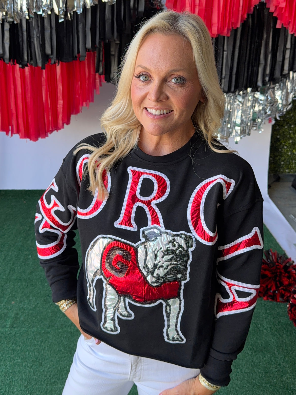 The stadium sequin crewneck licensed