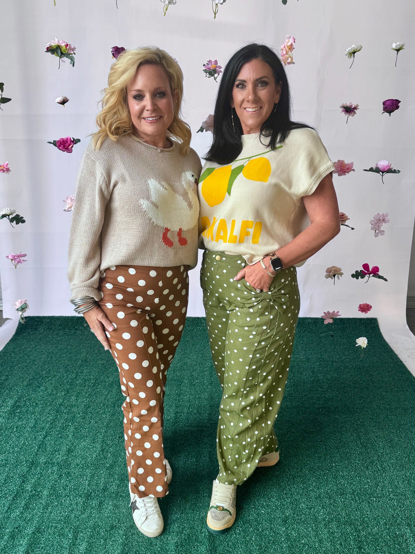 Brown polka dot pants