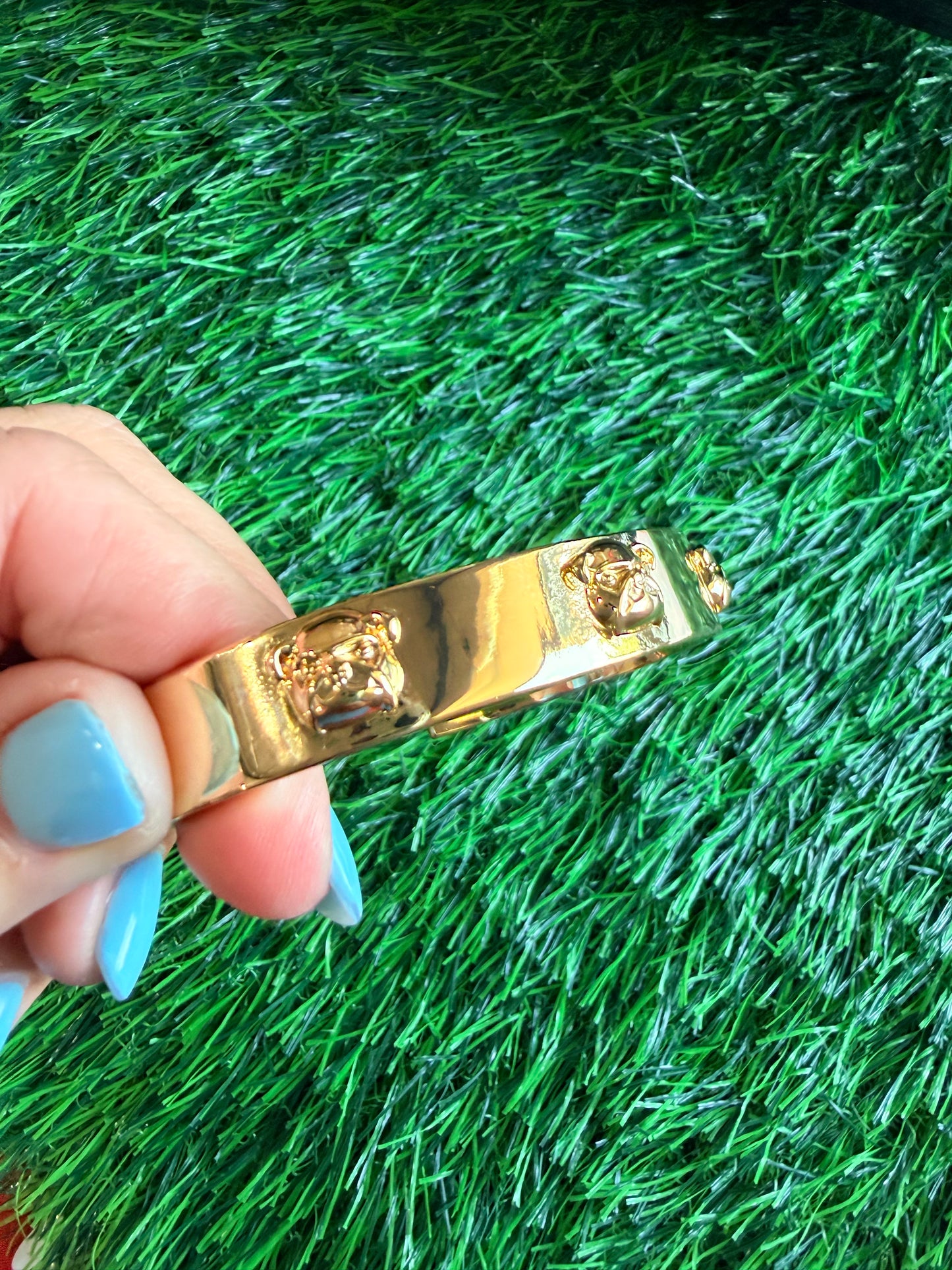 Gold bulldog bangle